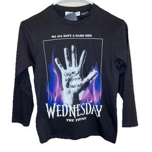 Zara Kids Graphic Long Sleeve Tshirt Wednesday The Thing Size 8/9 NWT